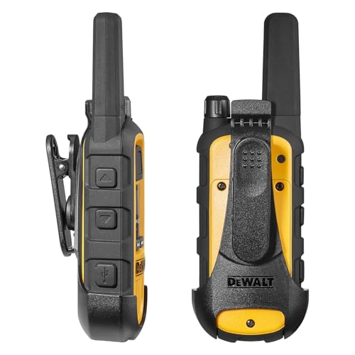 DEWALT DXFRS800 Heavy Duty Walkie Talkies Bundle with Remote Speaker Microphones, 6 Pack Black/Yellow
