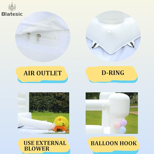 Blatesic Inflatable White Bounce House with Blower