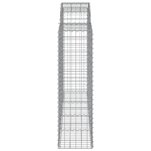 Arched Gabion Baskets 2 pcs 78.7"x19.7"x55.1"/63" Galvanized Iron White Black