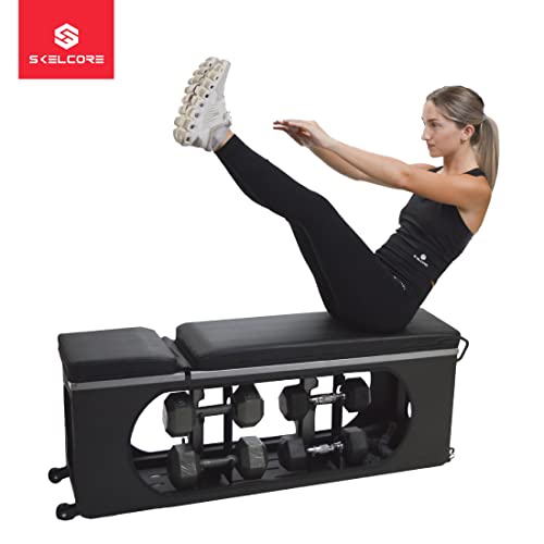 Skelcore Adjustable Storage Weight Bench Black