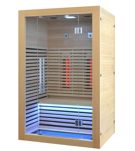 Kang Share Infrared Sauna Room 2 to 3 Person 1832W Low EMF + Carbon Plate Heater Indoor Dry Sauna, Home Spa Sauna, Wooden Canadian Hemlock KS-CG02