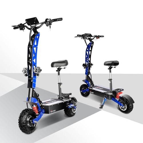 Toursor Electric Scooter 60V 3000W Dual Drive Foldable Off-Road Blue