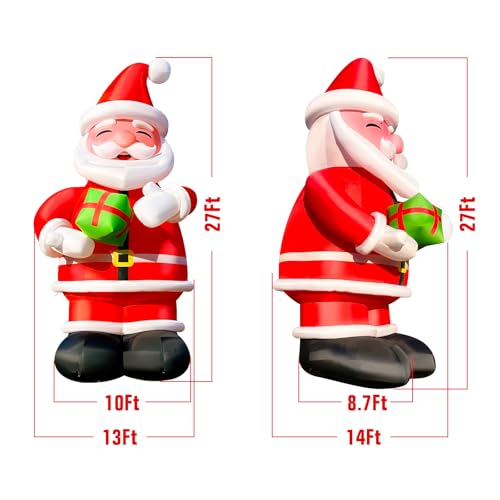 WARSUN 27Ft Giant Inflatable Santa Claus Outdoor Christmas Decoration Red