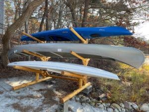 Log Kayak Rack Sunfish Sailboat and Canoe/Kayak Boom Rack Unfinished