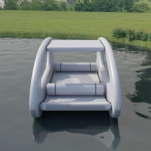 EJIA Inflatable Electric Boat Portable Solar-Powered PVC White