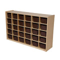 Wood Designs 30 Tray Storage Unit with Brown Trays White