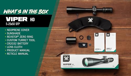 Vortex Viper HD 5-25x50 Scope - VMR-3 MRAD Reticle Black