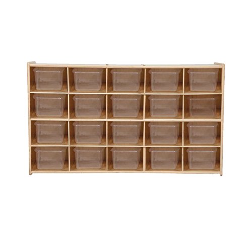 Contender Multi-Section Storage Cabinet with 20 Translucent Bins Translucent
