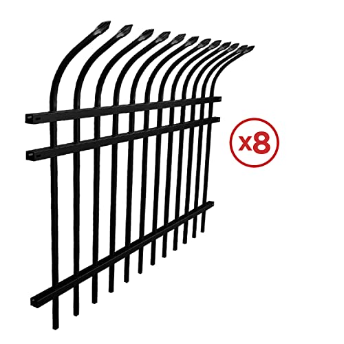 ALEKO 8-Panel Steel Security Fencing Kit Curved Top