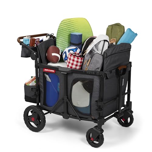 Radio Flyer Voya XT Quad Stroller Wagon 4-Seater Gray