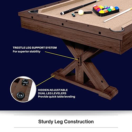 Freetime Fun 7 FT 3 in 1 Multi Game Pool Table with Dining Top Espresso
