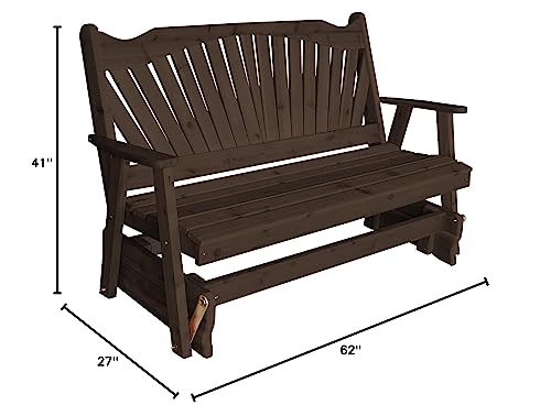 Furniture Barn USA Cedar 5' Fanback Glider Walnut Stain