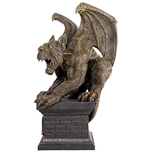 Design Toscano Manchester Cathedral Gothic Chimera Gargoyle Statue Two Tone Stone Finish
