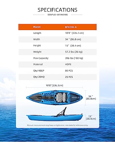 SEAFLO Fishing Kayak BFA106-A Blue