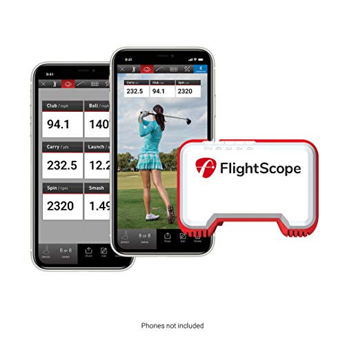 Certified Brands FlightScope Mevo Portable Golf Launch Monitor and Rangefinder White with Red Trim