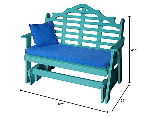 A & L Furniture Co. Marlboro Recycled Plastic 5ft Glider Chair Al Aruba Blue