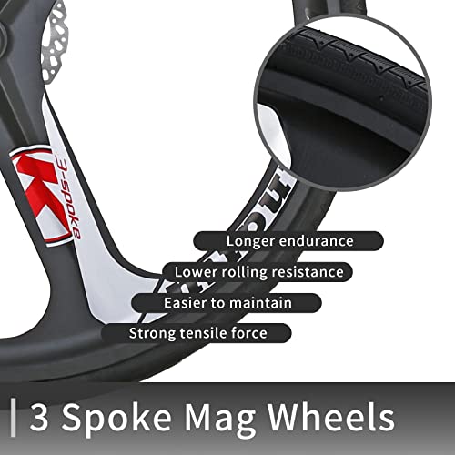 EUROBIKE Road Bike 700C Wheels 21 Speed Dual Disc Brake Bicycle 54cm Frame Black Red