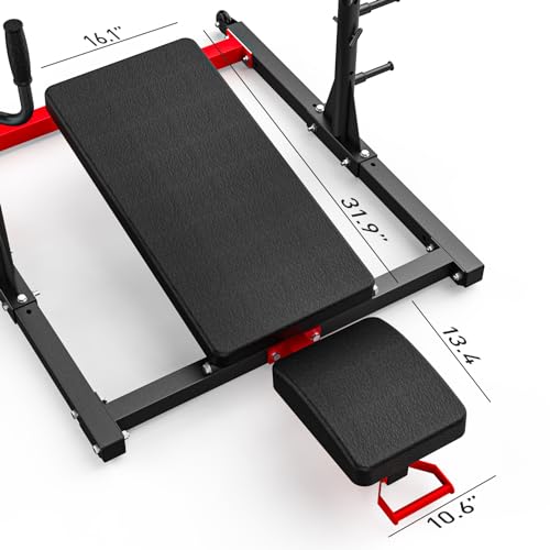 Liksodo Vertical Leg Press Machine for Home Gym, Lower Body Strength - Red