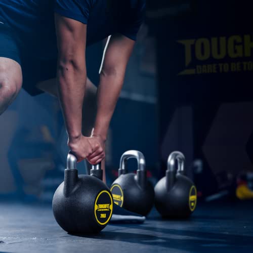 ToughFit 195LBS PU Coated Kettlebell Set - Rust-proof Handles & Flat Bottoms
