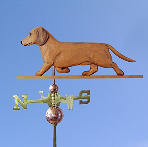 Dachshund Hand Carved & Painted Weathervane Red 22 Inch