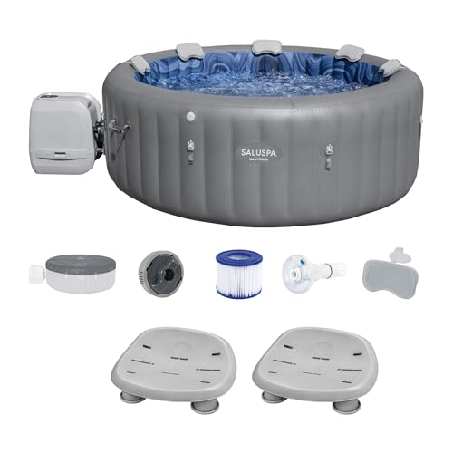 Bestway SaluSpa Santorini HydroJet Inflatable Hot Tub with EnergySense Cover