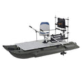 AQUOS Heavy-Duty 10.2ft Inflatable Pontoon Boat with Stainless Steel Guard and Folding Seat, Transom Hand Control 12V 65LBS Trolling Motor