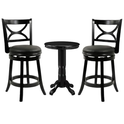 Home Square 3-Piece Pub Table Set with 2 Counter Stools Black