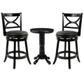 Home Square 3-Piece Pub Table Set with 2 Counter Stools Black