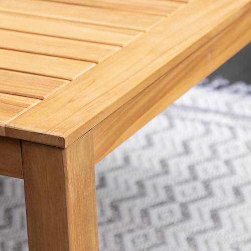 Cambridge Casual Paxton Wood 6-Piece Outdoor Dining Set Natural Teak/All-Weather Wicker Configuration 8 - 6 Seater