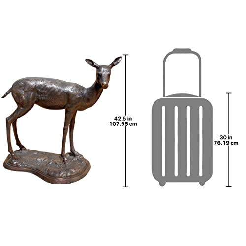 Design Toscano Standing Mother Doe Deer Bronze Cast Garden Statue