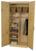 Wood Designs Adjustable 3 Shelf Wardrobe Unit 84" Natural Wood