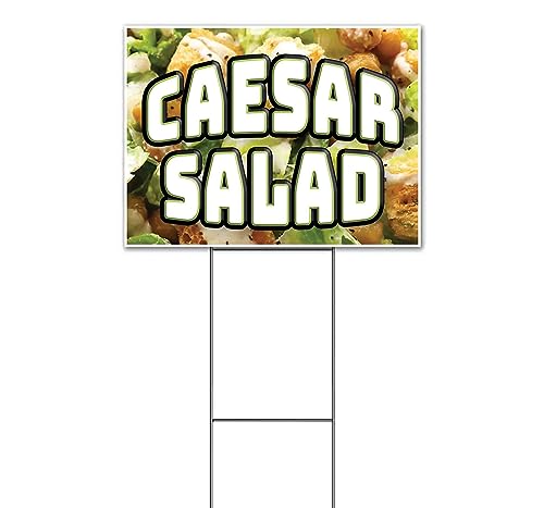 TampaPrinting Caesar Salad Yard Sign 18" x 24" with Metal Stake