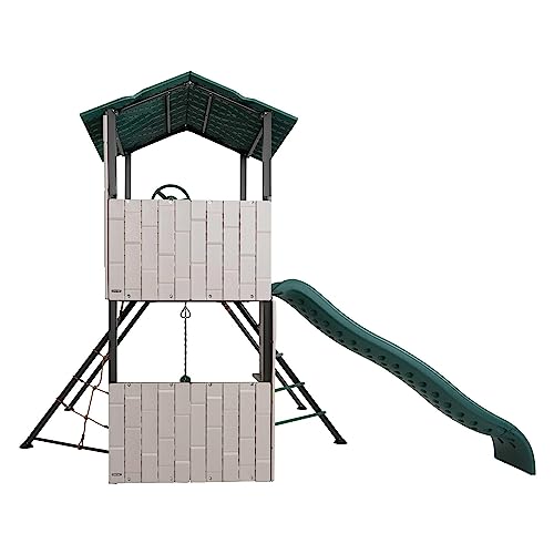 Lifetime Adventure Clubhouse Swing Set Playset Earthtone
