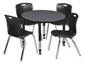 Regency Height Adjustable Classroom Table Set with 18" Andy Chairs Grey/Black