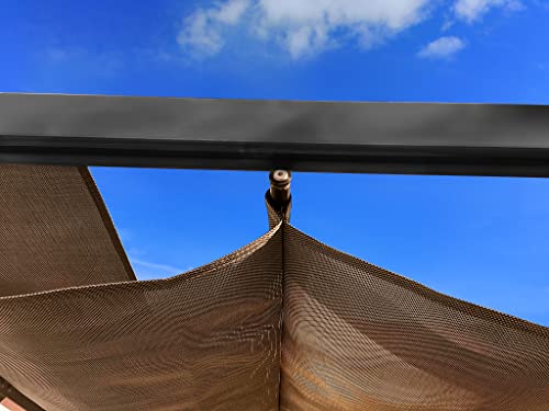 Paragon Outdoor 11’ x 11’ Florence Aluminum Pergola with Retractable Canopy Cocoa