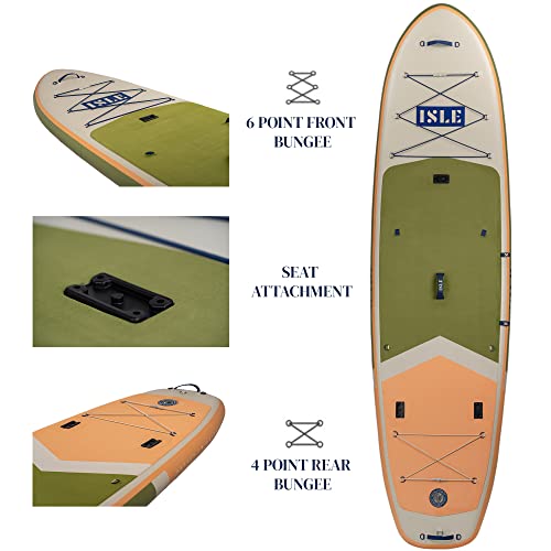 ISLE Sportsman Inflatable Fishing Stand Up Paddle Board Moss/Sun
