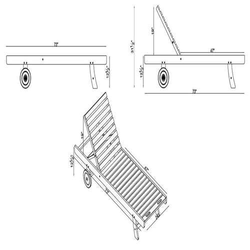 Alaterre Furniture Caspian 2-Pack Adjustable Eucalyptus Wood Outdoor Lounge Chairs Natural