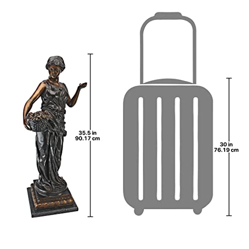 Design Toscano Woman of Nature Indoor/Outdoor Garden Statue 35 inches Tall Heirloom Cast Bronze Green Finish