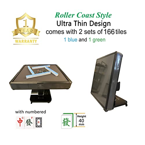 usamjtable Ultra Thin Folding Mahjong Table with 166 Tiles and Drawers