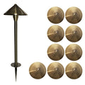 Ignite 12V LED Brass Pathway Landscape Lighting - (9) 3 Watt Fixtures Brass