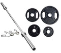Ader Sporting Goods Rubber Coated Olympic Grip Plate(s) 300 LBS Set with Bar and Collars Included