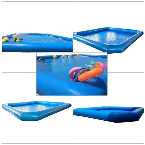EQCOTWEA Oversized Inflatable Swimming Pool with 110V Blower Blue