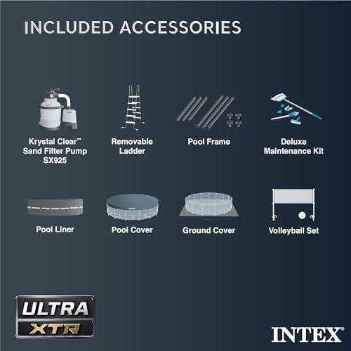 Intex Ultra XTR Frame 14' x 42" Round Above Ground Swimming Pool Set Blue