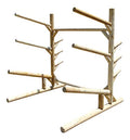 Log Kayak Rack Sunfish Sailboat + 3 Canoes or Kayaks with Boom Rack Natural