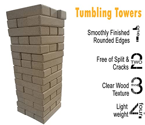 Generic 45-Piece Lightweight Cork Tumbling Tower Set Clear