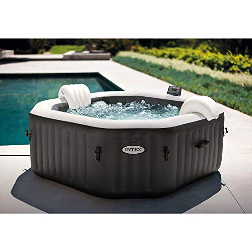 Intex PureSpa Jet and Bubble Deluxe Inflatable Hot Tub Set Black