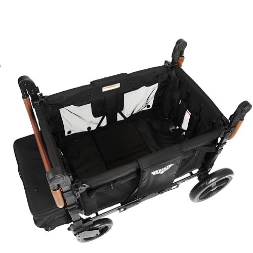 Keenz Duo Stroller Wagon with Canopy 4-Passenger Capacity Black