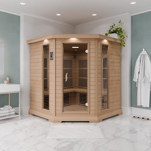 SteamSpa Infrared Hemlock Sauna Room with LED Control & Bluetooth
