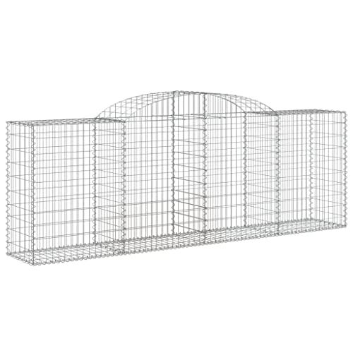 Arched Gabion Baskets 2 pcs 118.1"x19.7"x39.4"/47.2" Galvanized Iron for Outdoor Plants White Black Other