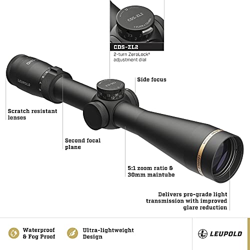 Leupold VX-5HD 3-15x44 CDS-ZL2 Side Focus Duplex Reticle Riflescope Fine Duplex CDS (171714)